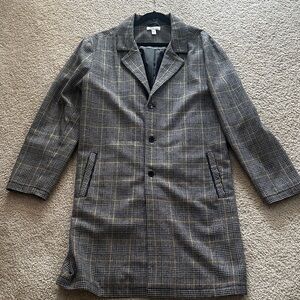 Men's Gray Plaid Coat